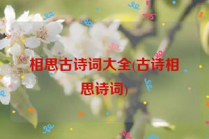 相思古诗词大全(古诗相思诗词)