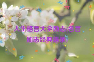 人生格言大全励志(名言励志经典语录)