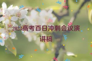 2023高考百日冲刺会议演讲稿