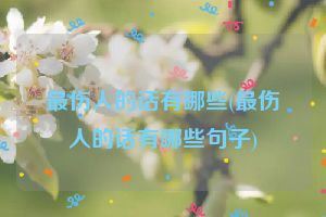 最伤人的话有哪些(最伤人的话有哪些句子)