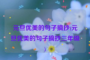元旦优美的句子摘抄(元旦优美的句子摘抄三年级)