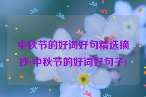 中秋节的好词好句精选摘抄(中秋节的好词好句子)