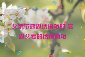 父亲节感恩话语短的 感恩父爱的话语简短