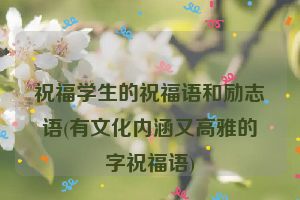 祝福学生的祝福语和励志语(有文化内涵又高雅的字祝福语)