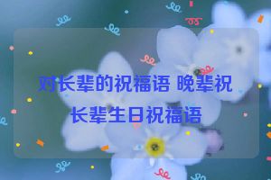 对长辈的祝福语 晚辈祝长辈生日祝福语