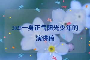 2023一身正气阳光少年的演讲稿