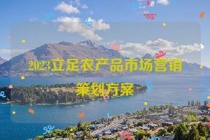2023立足农产品市场营销策划方案
