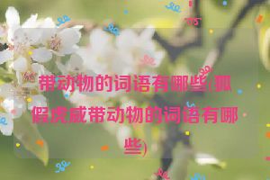 带动物的词语有哪些(狐假虎威带动物的词语有哪些)
