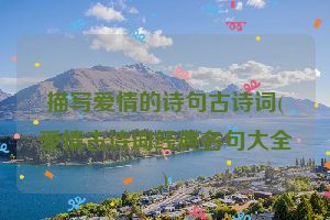描写爱情的诗句古诗词(爱情古诗词经典名句大全)
