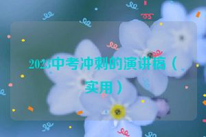 2023中考冲刺的演讲稿（实用）