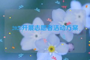 2023开展志愿者活动方案