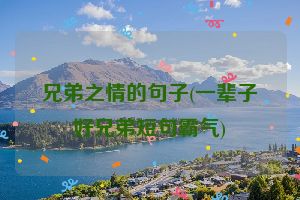 兄弟之情的句子(一辈子好兄弟短句霸气)