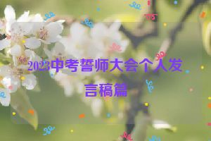 2023中考誓师大会个人发言稿篇