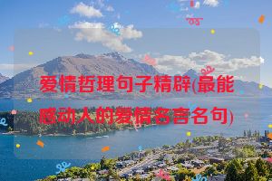 爱情哲理句子精辟(最能感动人的爱情名言名句)
