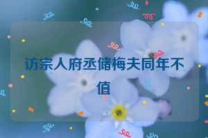 访宗人府丞储梅夫同年不值