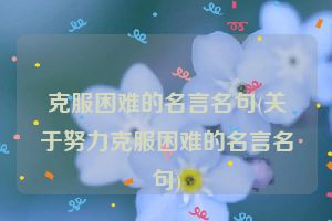 克服困难的名言名句(关于努力克服困难的名言名句)