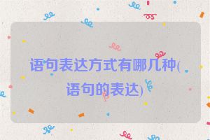 语句表达方式有哪几种(语句的表达)