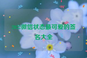 2022微信状态最可爱的签名大全