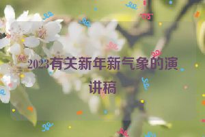 2023有关新年新气象的演讲稿