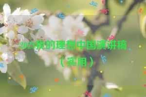 2023我的理想中国演讲稿（实用）