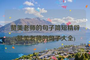 赞美老师的句子简短精辟(赞美老师的句子大全)
