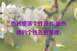 伤感堕落个性签名(最伤感的个性签名落魄)