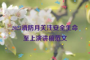 2023消防月关注安全生命至上演讲稿范文