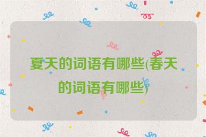 夏天的词语有哪些(春天的词语有哪些)