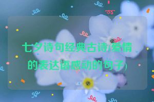 七夕诗句经典古诗(爱情的表达语感动的句子)