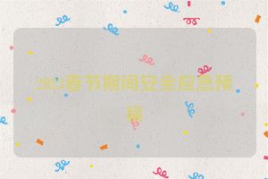 2023春节期间安全应急预案