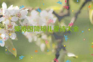 爱祖国简短儿童诗大全
