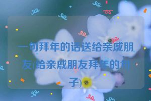 一句拜年的话送给亲戚朋友(给亲戚朋友拜年的句子)