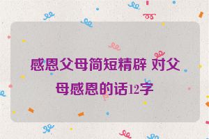 感恩父母简短精辟 对父母感恩的话12字