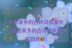思念家乡的古诗词有哪些(思念家乡的古诗词有哪些四年级)