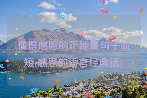 懂得感恩的正能量句子简短(感恩的语言经典话)