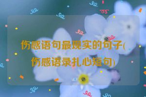 伤感语句最现实的句子(伤感语录扎心短句)
