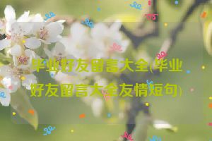 毕业好友留言大全(毕业好友留言大全友情短句)