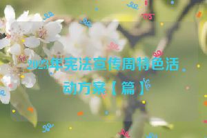 2023年宪法宣传周特色活动方案【篇】