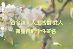 签名语句人生感悟(女人有品位的个性签名)