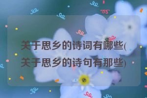 关于思乡的诗词有哪些(关于思乡的诗句有那些)
