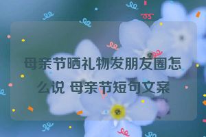 母亲节晒礼物发朋友圈怎么说 母亲节短句文案