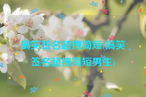 搞笑签名超拽简短(搞笑签名超拽简短男生)