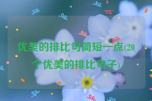 优美的排比句简短一点(20个优美的排比句子)