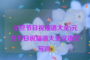 元旦节日祝福语大全(元旦节日祝福语大全汉语文写词)