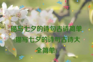 描写七夕的诗句古诗简单(描写七夕的诗句古诗大全简单)