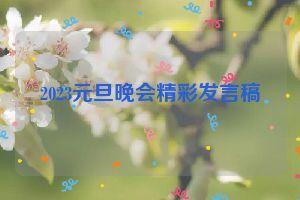 2023元旦晚会精彩发言稿