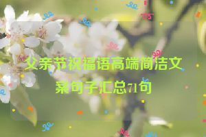 父亲节祝福语高端简洁文案句子汇总71句