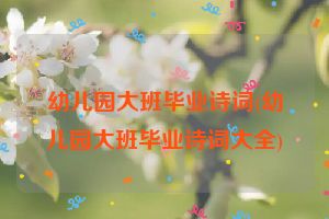 幼儿园大班毕业诗词(幼儿园大班毕业诗词大全)
