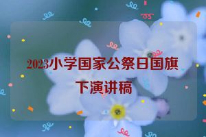 2023小学国家公祭日国旗下演讲稿