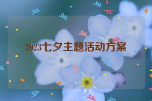 2023七夕主题活动方案